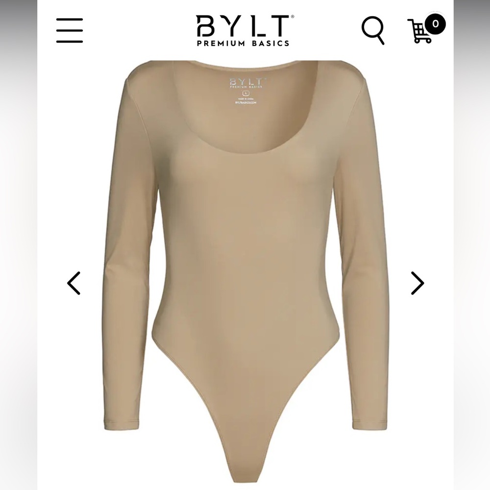 Contour Scoopneck Long sleeve bodysuit in Driftwood
